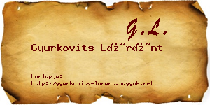 Gyurkovits Lóránt névjegykártya